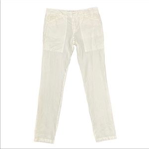White Linen A.L.C deep pocket straight leg pant
